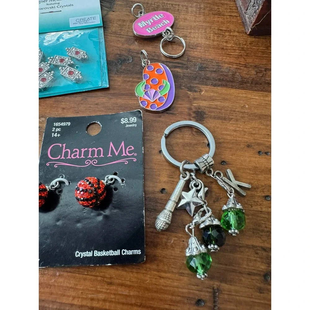 Charm Me‎ Swarovski Crystal Jewelry Making Charms and Keychain Bundle Lot